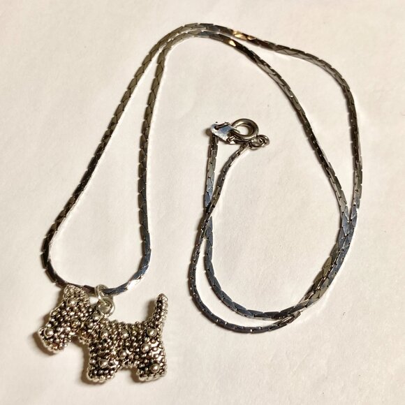 Silver Scottie Scottish Terrier Necklace Dog Vet Tech Gift Rescue Plated - Picture 6 of 8